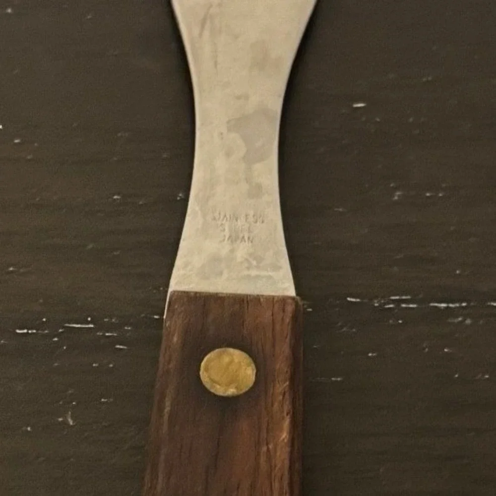 Vintage | Stainless Steel | 2 Tine Meat‎ Carving Fork Wood Handle | Japan 9.25